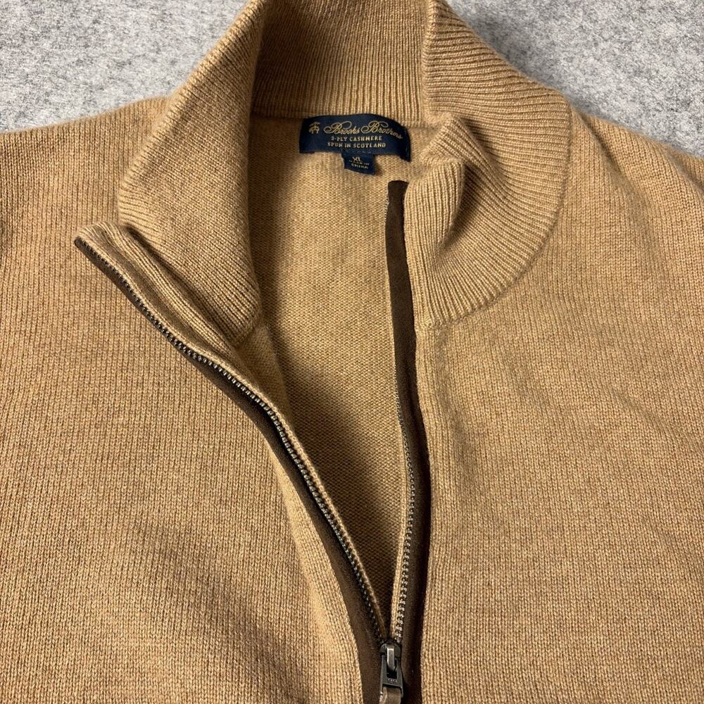 Brooks Brothers 3/4 Zip 3ply 100% Cashmere Scotland Sweater Xl - Picture 9 of 9
